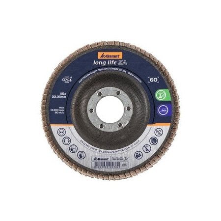 Garant Abrasive flap disc long life ZA, conical, Dia 115 mm, Grit: 60 565264 60